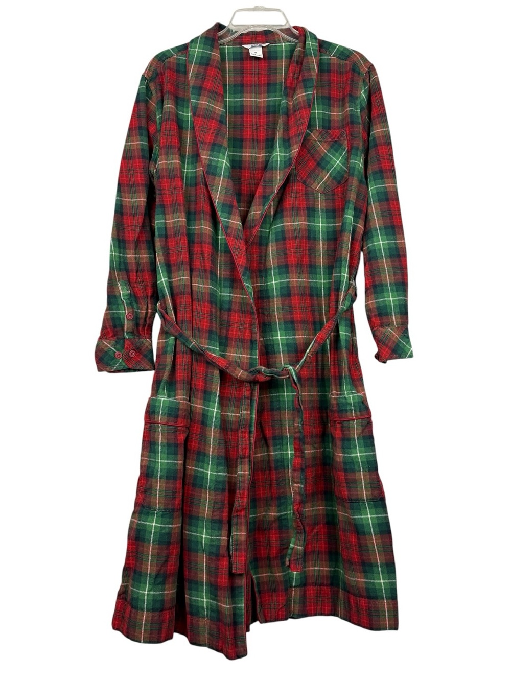 Duluth Trading Co Plaid Belted Cotton Robe